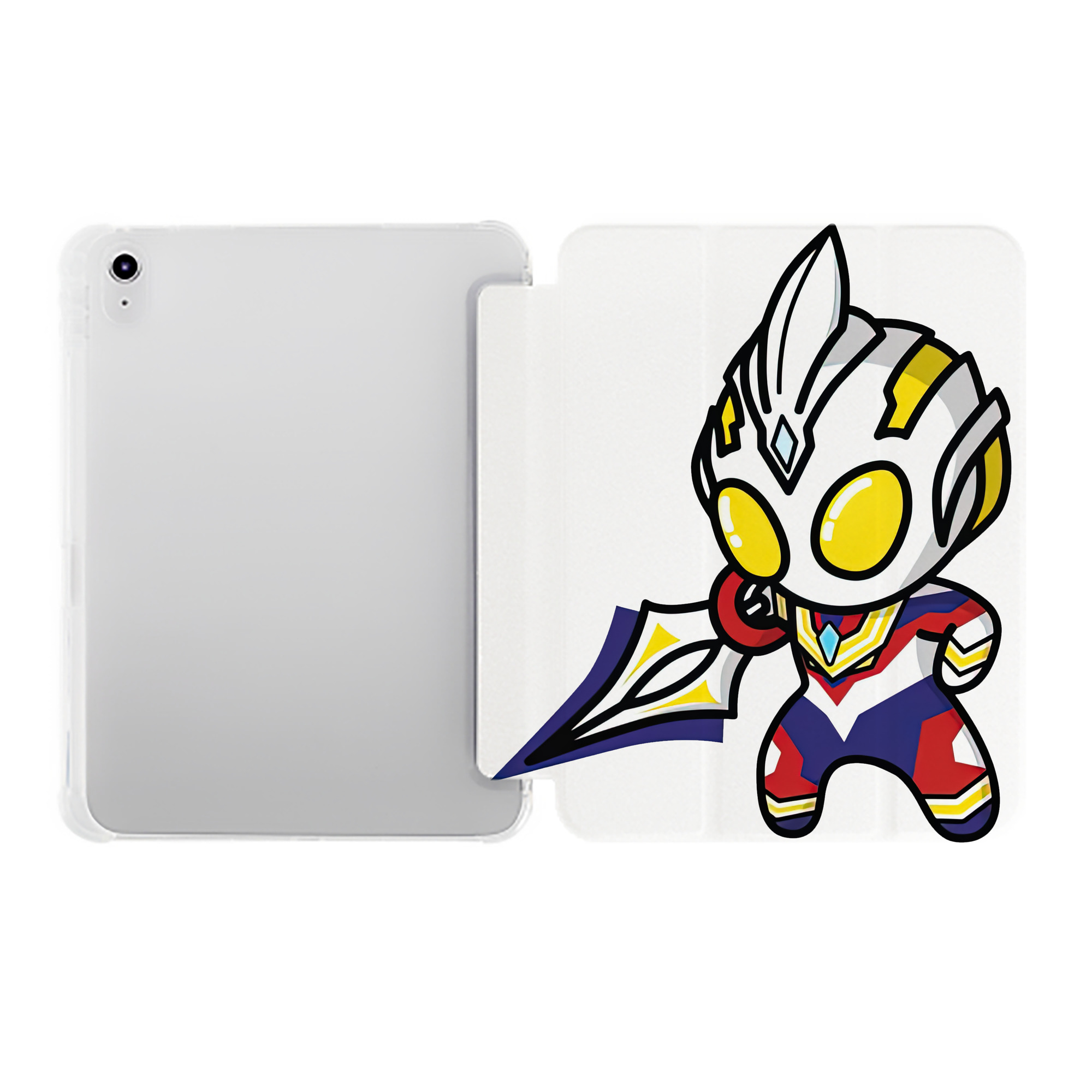 （画像用） ウルトラマン Ultraman IPad ケース ペン収納付き 三つ折りスタンド PUレザー×シリコン 対応機種9.5/10.5/10.9インチ